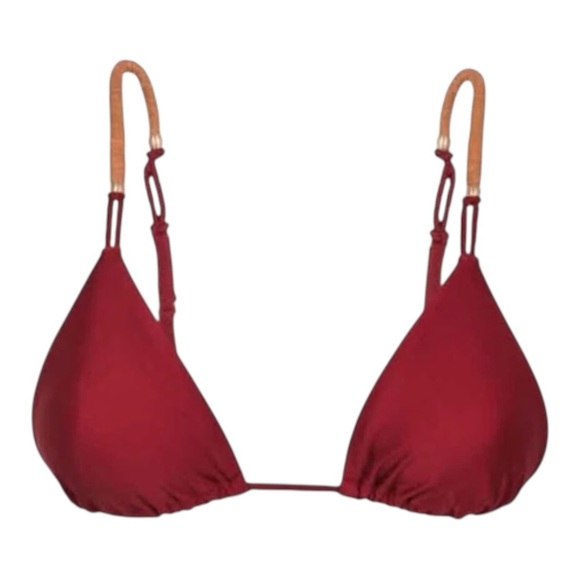 ViX Solid Elis Triangle Bikini Top in Red NWT - Picture 2 of 7